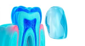 라미네이트 보철물과 치아 구조의 3D 시각화